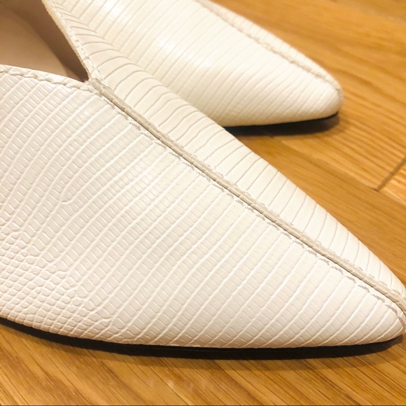 NWT Zara Animal Embossed Leather White Mules - Picture 7 of 8